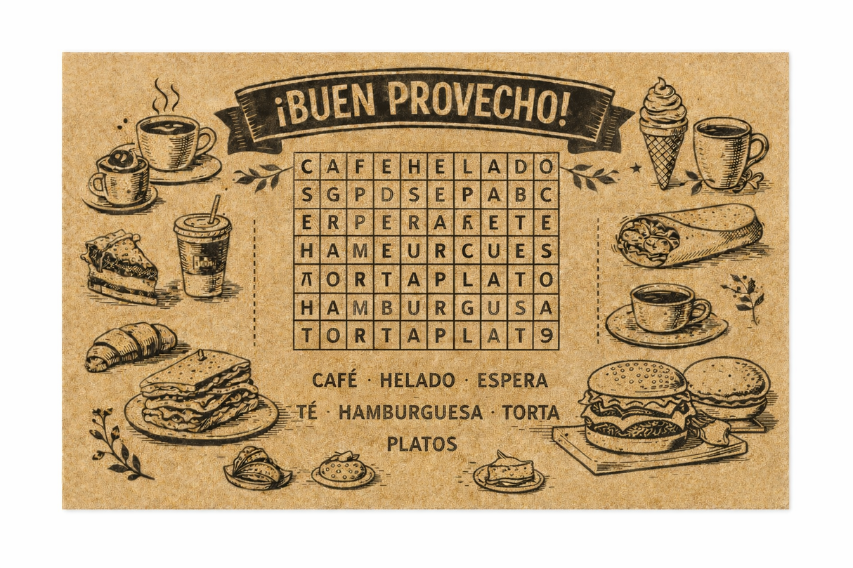 Individuales con diseño predeterminado en Papel Kraft 60Gr 27x38cm 200H