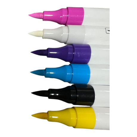 Marcador Acrílico Punta Brush/Fina Set 6 Colores