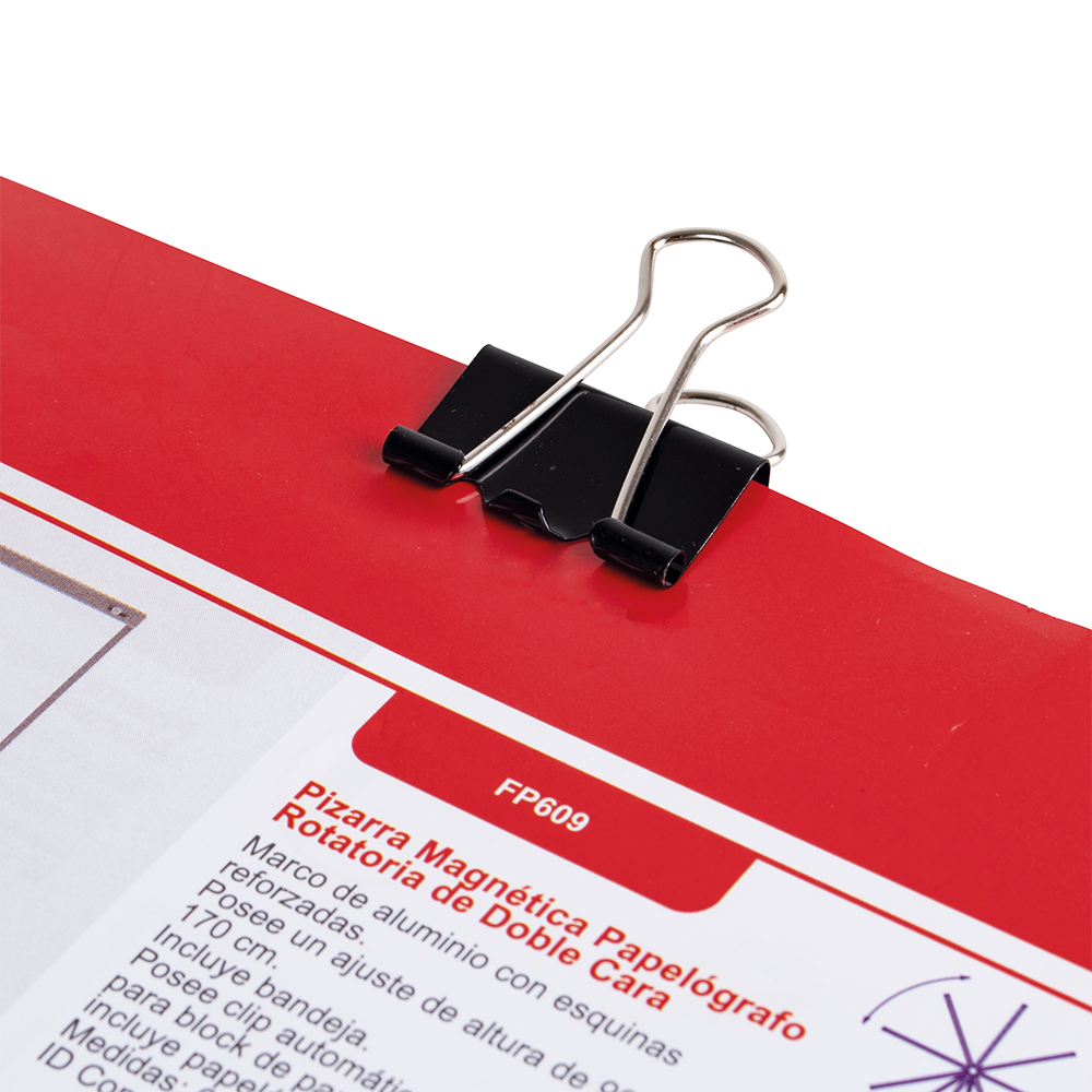 Clip Doble Metalico Negro 12und