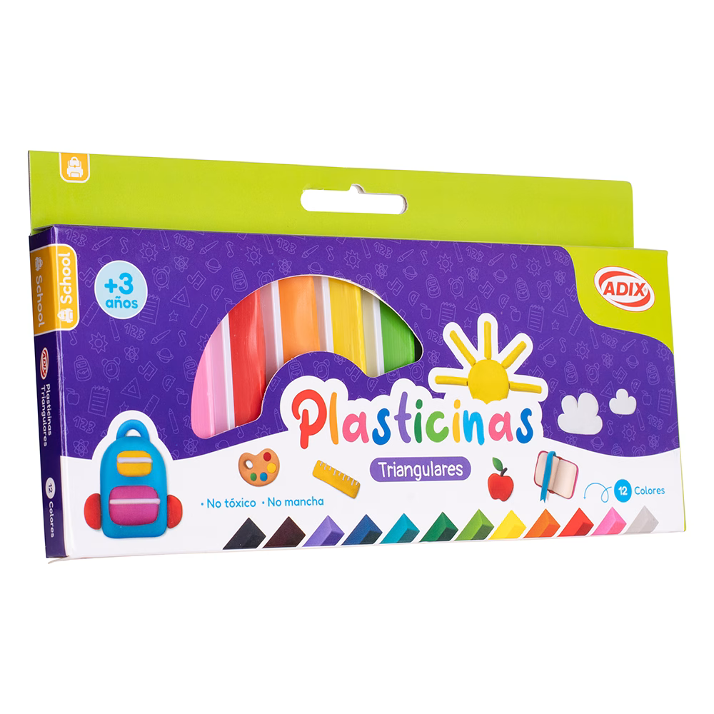 Plasticina triangular 12 Colores